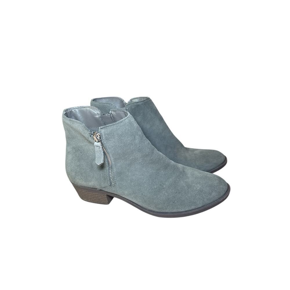 Kensie Galynn Suede Ankle Boots Gray Zip Up Low Block Heel Size‎ 9.5